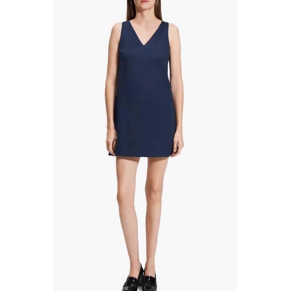 Theory Sleeveless A-Line Simple & Sweet Black Mini Dress Women's 4US